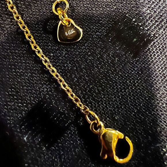 SALE 18k Stamped Gold Filled Padlock Engraved Letter “P” Initial Necklace - Picture 3 of 6